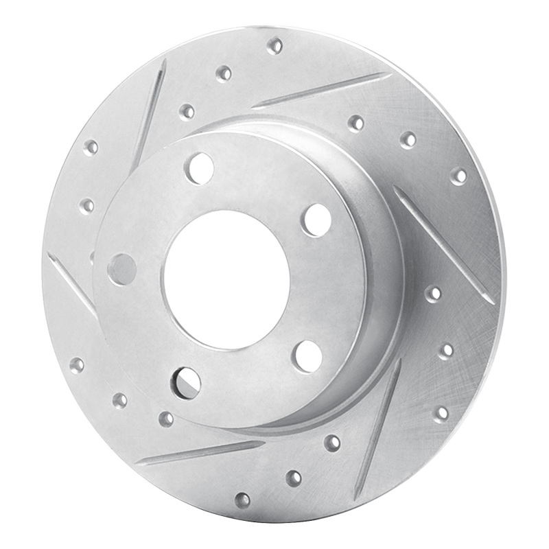Audi A6 Quattro Brake Rotor (1) - Rear Left - R1 Concepts - Drilled & Slotted - Silver - `99-`02